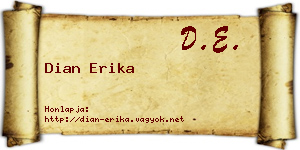 Dian Erika névjegykártya